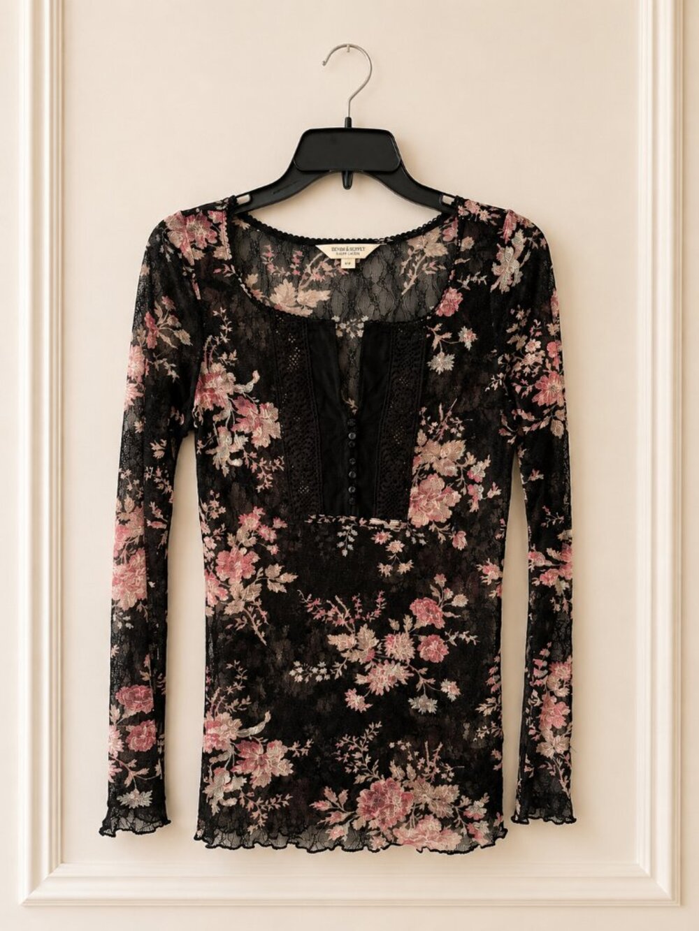 RALPH LAUREN DENIM & SUPPLY TOP FLOWER PRINT SIZE MEDIUM